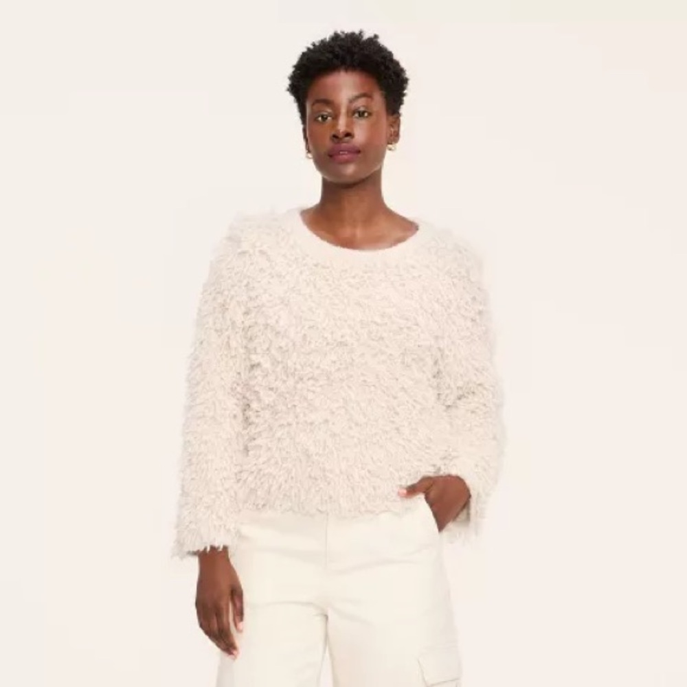 {Woolrich x Target Cream} Women's Loopy Yarn Crewneck Pullover Sweater